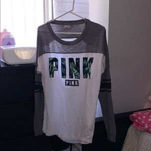 Long sleeve backless PINK shirt